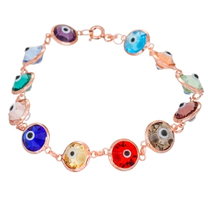 multicolor evil eye bracelet